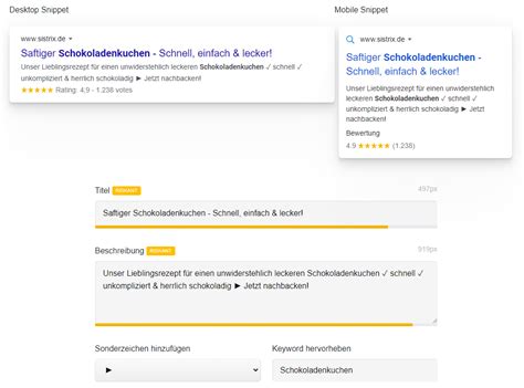 sistrix snippet|sistrix kostenlose tools.